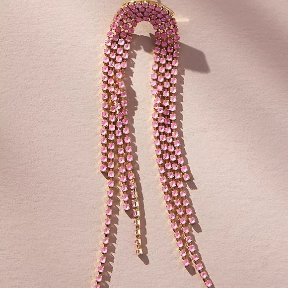 NWT Anthropologie Crystal Crescent Earrings White /SRP$48 - Picture 3 of 4